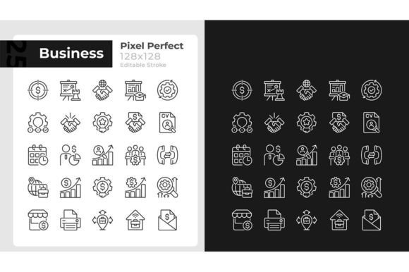 Business Management Pixel Perfect Icons: Visual Clarity for Modern Professionals