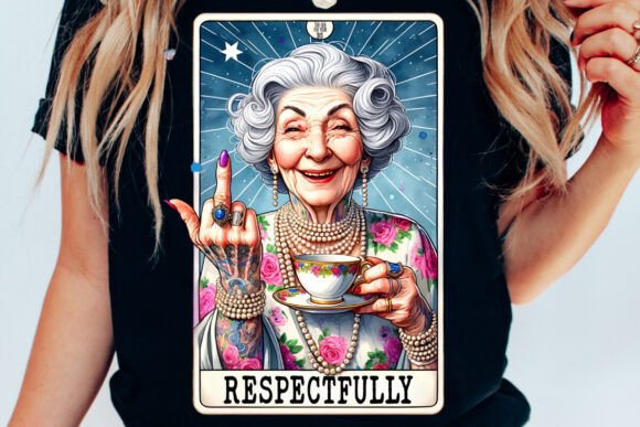 Respectfully Old Lady Tarot Card PNG: Your Creative Tool