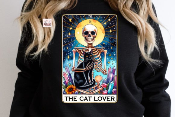 Tarot Card the Cat Lover Skeleton Png – A Digital Design Built for Print-on-Demand Success