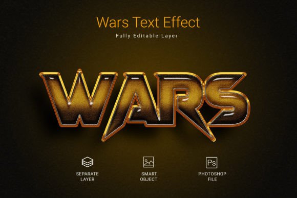 Wars PSD Text Style Effect Mockup Overview